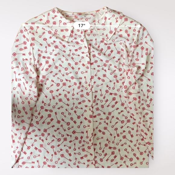 Russ Vintage 1980s Retro Union Made White Red Key Size M - Picture 5 of 10